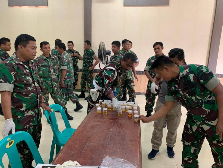 Puluhan Prajurit TNI di Aceh Utara Menjalani Tes Urine