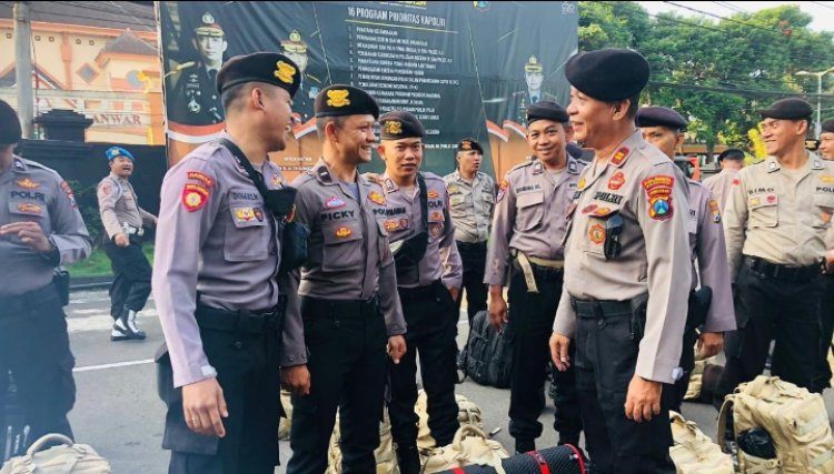 Amankan Pilkades Serentak di Bangkalan, Polresta Malang Kota Terjunkan Puluhan Personel