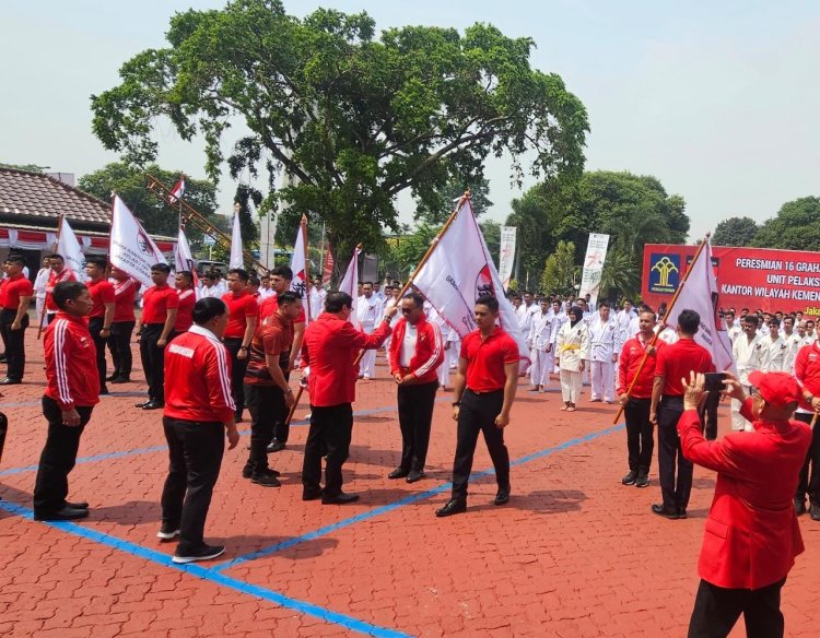 Penuh Tekad dan Semangat, Ksatria Kempo Lapas Narkotika Kanwil Kemenkumham DKI Jakarta hadiri peresmian Graha FKI Kemenkumham DKI Jakarta