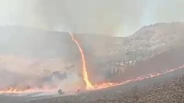 Ngeri, Api Tak Kunjung Padam, Tornado Api Lahap Padang Savana Gunung Bromo