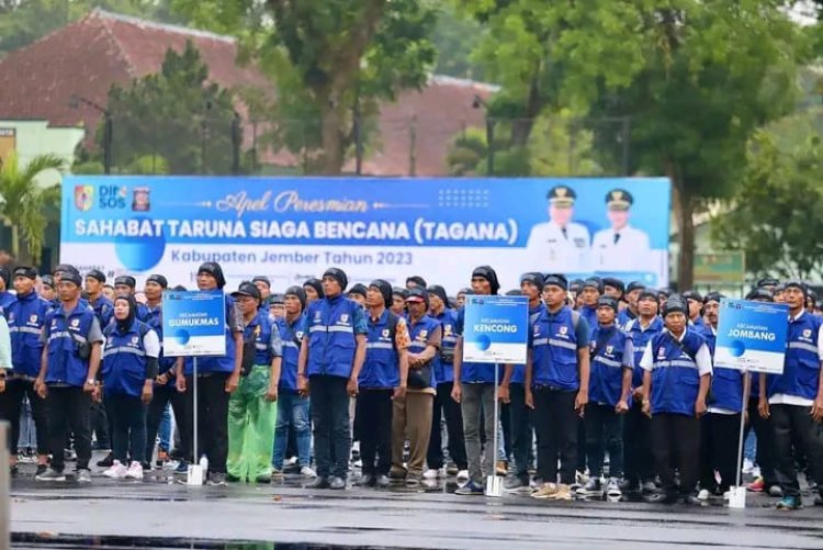 Tingkatkan Kesiapsiagaan Bencana, Bupati Hendy Launching 8.348 Sahabat TAGANA Jember Tahun 2023