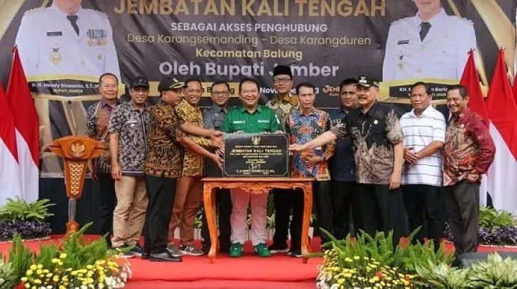 Pemkab Jember Resmikan Jembatan Sepanjang 27 meter, Bupati Harapkan Perekonomian Meningkat