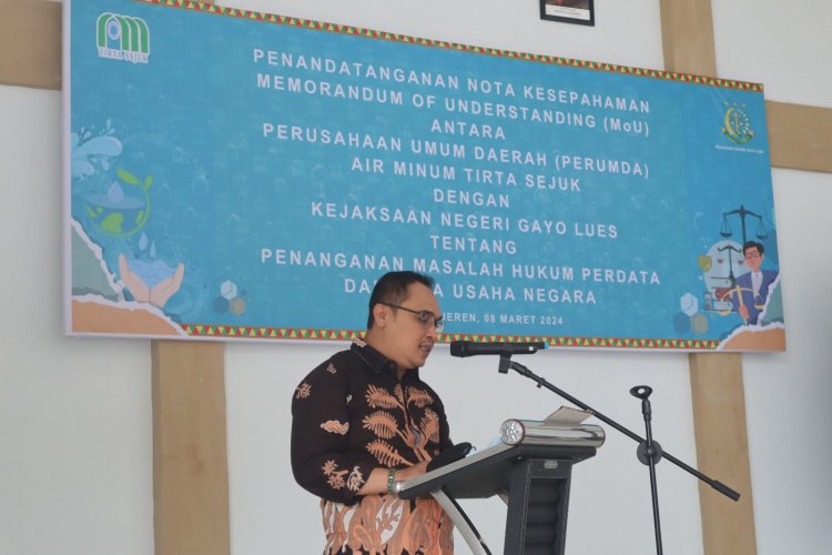 Kajari Gayo Lues dan Perumda Air Minum Tirta Perpanjang MoU