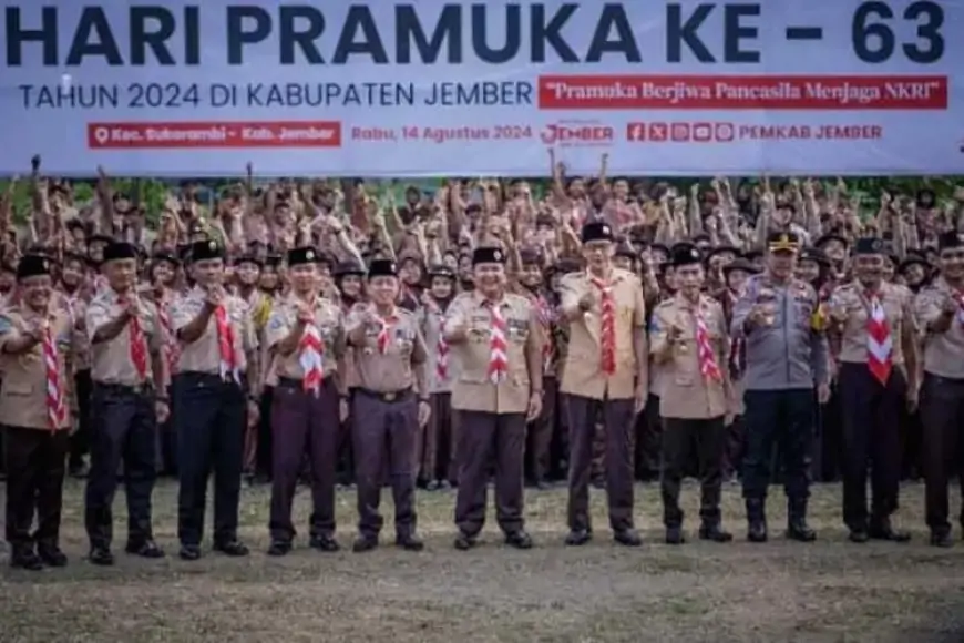 Bupati Jember Pimpin Upacara Hari Pramuka ke 63