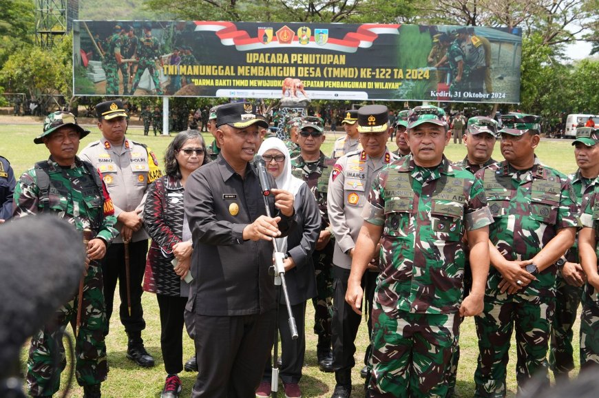 Resmi Ditutup, TMMD ke-122 Berhasil Bangun Jalan Tembus Antar Desa di Kabupaten Kediri